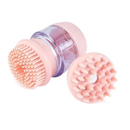 Silicone Pet Shower Brush with Shampoo Container for Gentle Grooming