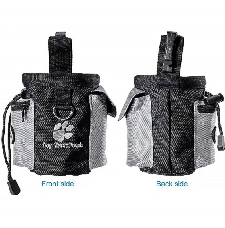 Dog Treat Bag With Poo Bag Dispenser - Practical Portable Training Bag For Walks