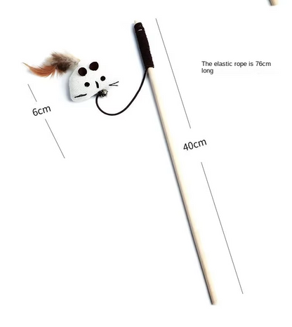 Interactive Cat Toy Set - Natural Toy With Feathers And Bells