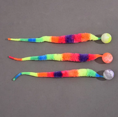 Interactive Cat Toy With Plush Tail And Ball