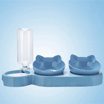 Multipurpose Cat Bowl With 3 Bowls - Anti-slip Design For Water Snacks And Food