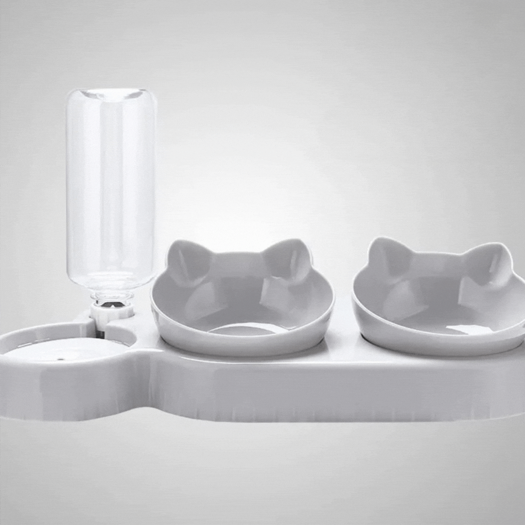 Multipurpose Cat Bowl With 3 Bowls - Anti-slip Design For Water Snacks And Food