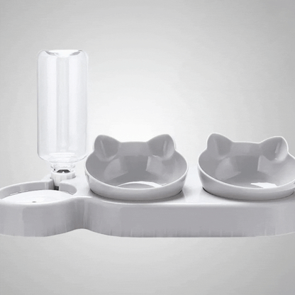 Multipurpose Cat Bowl With 3 Bowls - Anti-slip Design For Water Snacks And Food