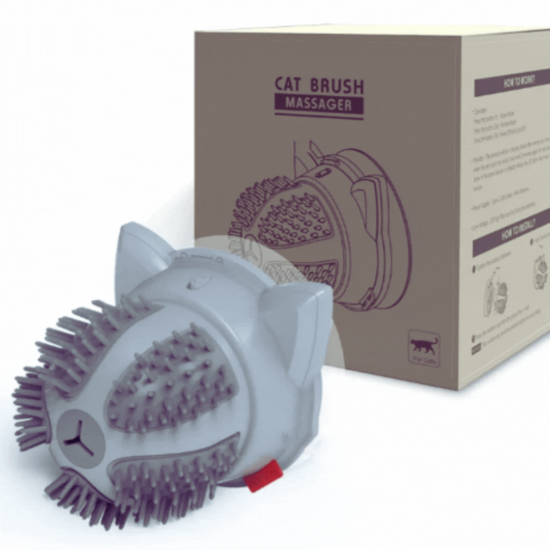 Electric Self - Massage Brush for Cats with Catnip Compartment and Dual Power Supply