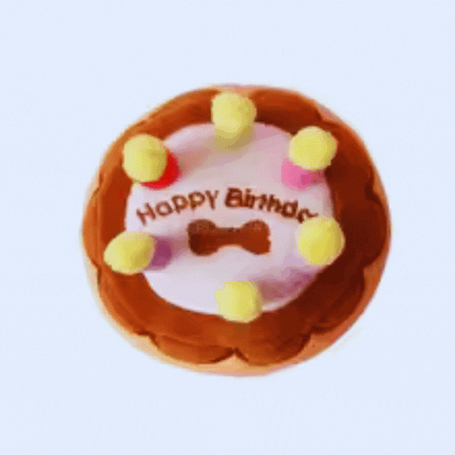 Birthday Cake Dog Toy - with Candles and Plush