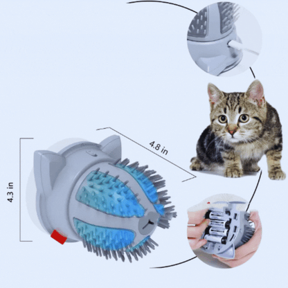 Electric Self - Massage Brush for Cats with Catnip Compartment and Dual Power Supply