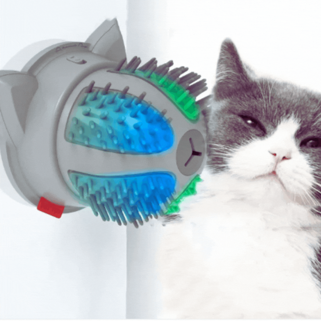 Electric Self - Massage Brush for Cats with Catnip Compartment and Dual Power Supply