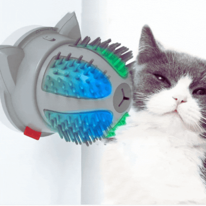 Electric Self - Massage Brush for Cats with Catnip Compartment and Dual Power Supply