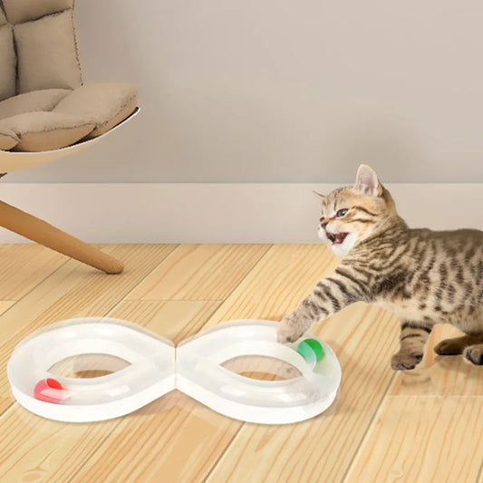Interactive Cat Toy - Moving Ball Track In Infinity Design