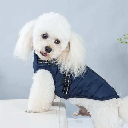 Wind and Waterproof Dog Jacket with Integrated Harness