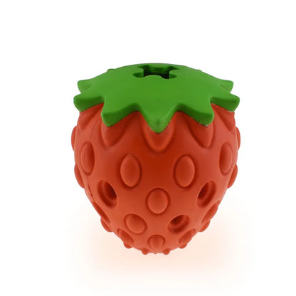 Chew Toy For Dogs - Interactive Strawberry - Shaped Toy Made Of Rubber