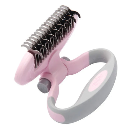 Ergonomic Pet De-matting Brush With 360° Rotating Head For Gentle Coat Care