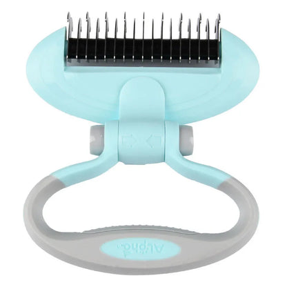 Ergonomic Pet De-matting Brush With 360° Rotating Head For Gentle Coat Care