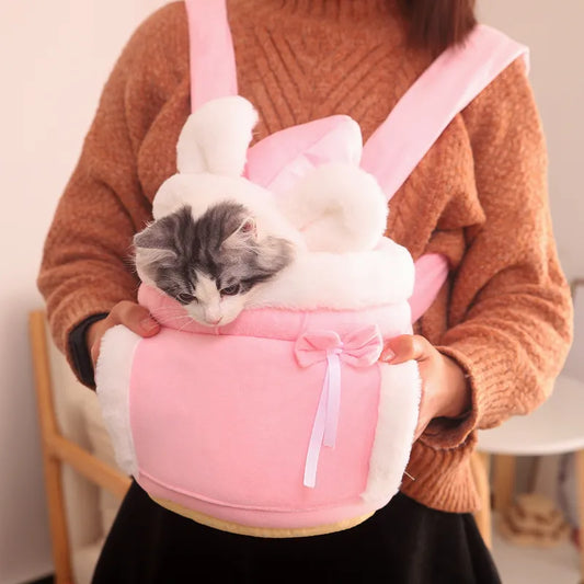 Cat Carrier With Soft Plush - Comfortable And Cute Design
