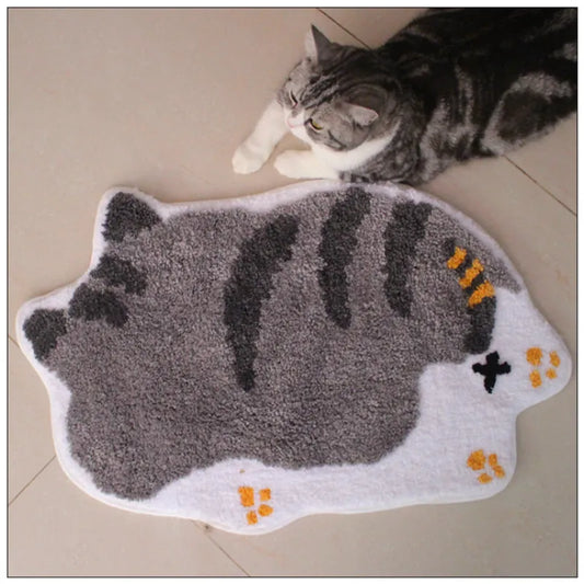 Cat Bath Mat In A Fun Design - Soft Doormat For Cat Lovers