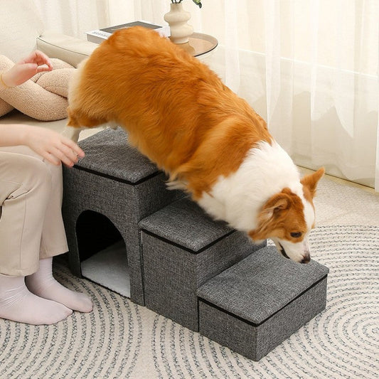 Pet Stairs And Ramp Ladder - Sturdy And Foldable For Dogs And Cats