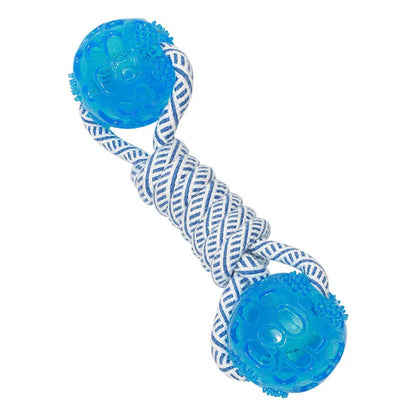 Dog Toy with Rubber Ball and Rope - Chew Toy for Pulling and Playing