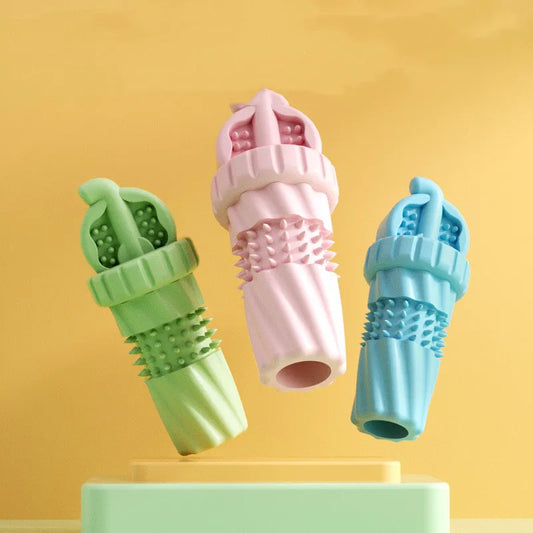 Dog Toothbrush Made of Rubber for Puppies and Small Dogs with Nub Structure