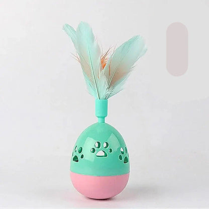 Interactive Cat Toy with Feathers - Colourful Ball - Shaped Toy for Cats