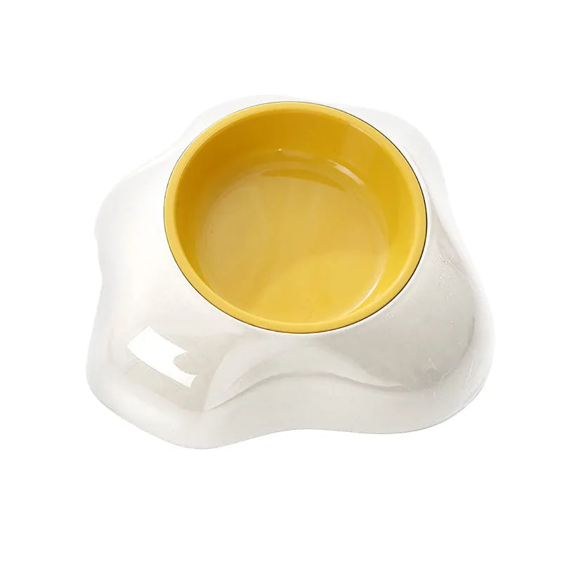 Dog Bowl And Food Bowl Set For Pets - Non-slip Double Bowl Design With Yellow Color