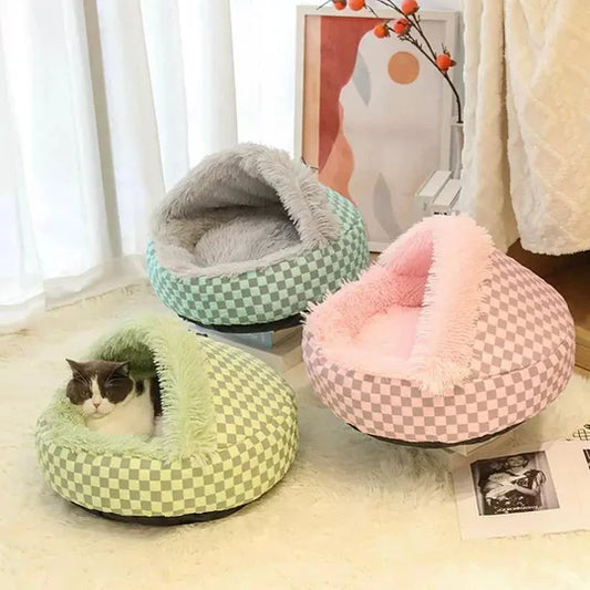 Checked Warm Cat Cave