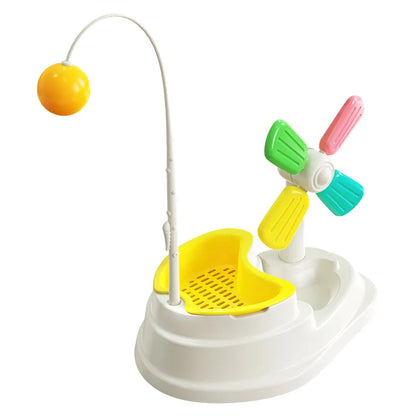 Interactive Cat Toy - Windmill With Ball And Grass Stand For Mental Stimulation