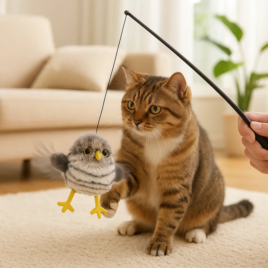 Fluttering and Chirping Bird Cat Toy