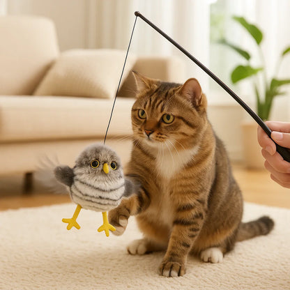 Fluttering and Chirping Bird Cat Toy