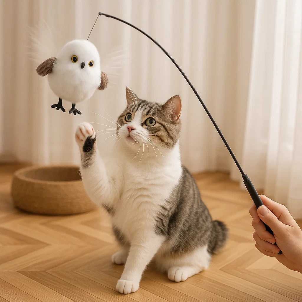 Fluttering and Chirping Bird Cat Toy