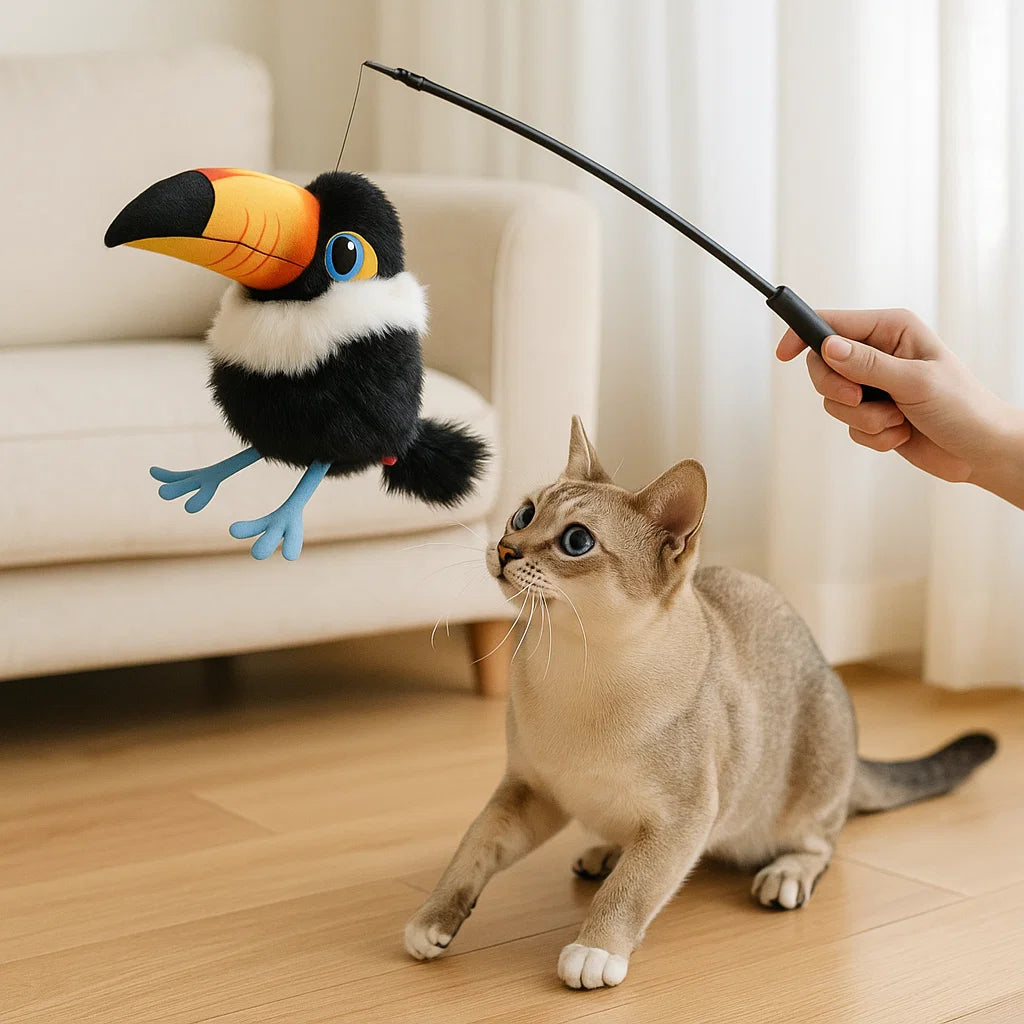 Fluttering and Chirping Bird Cat Toy