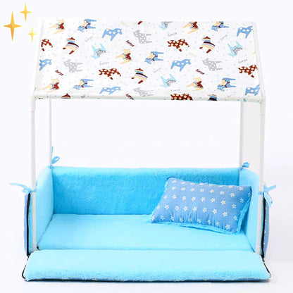 Fleece Sleeping Mat with Roof and Cuddly Pillow